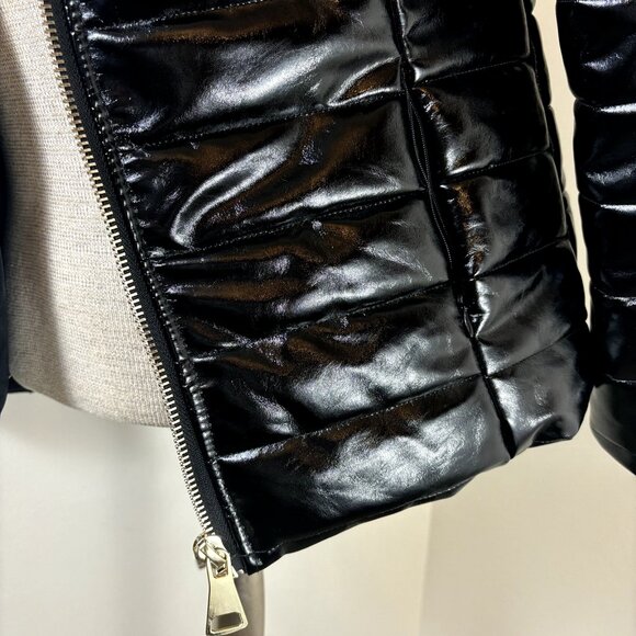 Women's Faux Leather Style Jacket NWOT Size M / S US Black Made in Italy - Picture 3 of 12